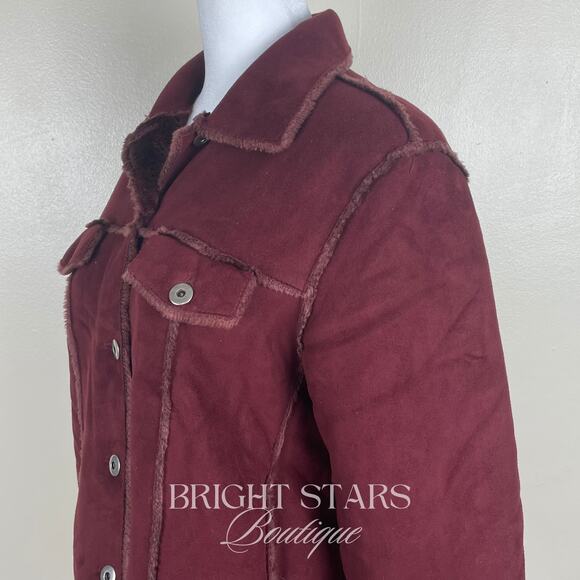 Rare Dark Red Faux Suede Jacket ASO Willow Buffy the Vampire Slayer Fall Classic - Picture 12 of 14